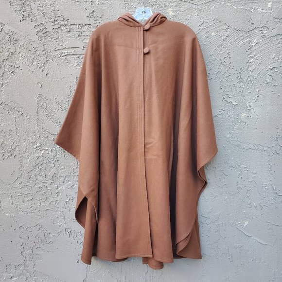 Texas Body Hangings Mt. Enterprises, TX Jackets & Blazers - Texas Body Hangings Mt. Enterprises, TX brown wool cape coat with hood